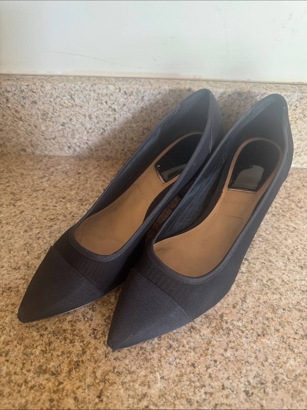 stradivarius Black Pointed Toe Block Heel Pumps